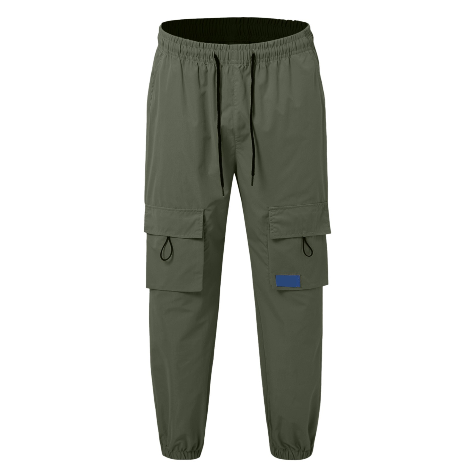 thumbnail image 4 of Pantalones cargo de pana para hombre - Corte jogger cónico - Poliéster, ropa urbana, múltiples bolsillos, tallas S-XXL, 4 of 6
